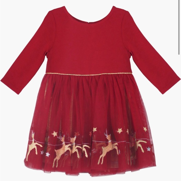 Zunie Toddler Christmas Red Dress - Picture 1 of 6